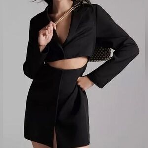 Mare Mare x Anthropologie black cutout blazer mini dress  M